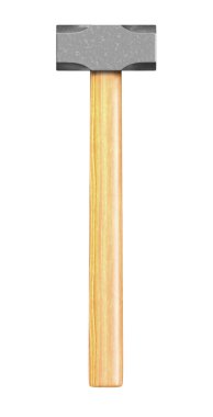 Metal sledge hammer isolated, front view clipart