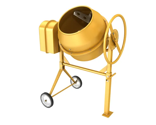 Clean new yellow concrete mixer — Stock Photo, Image