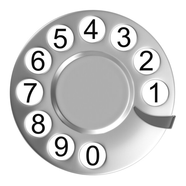 Silver telephone disc isolated