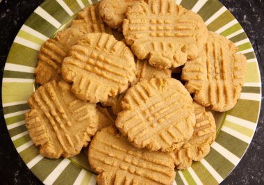 Plate of peanut butter cookies clipart