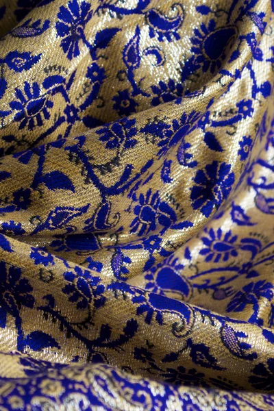 Niebieski i złoty tkaniny — Zdjęcie stockowe