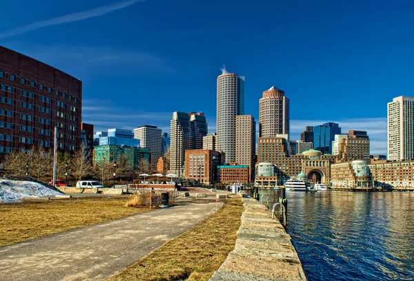 Skyline at south boston in winter — Stock Photo, Image
