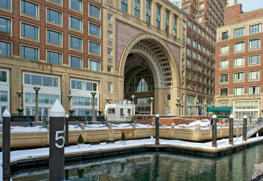 içinde tarihi rowes boston massachusetts kışın wharf