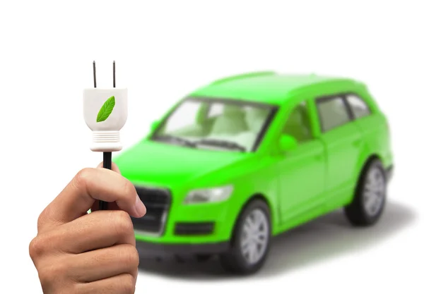 Samochód elektryczny i concept car zielony — Zdjęcie stockowe