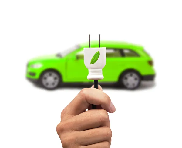 Electric cars with eco energy — Stock Photo, Image