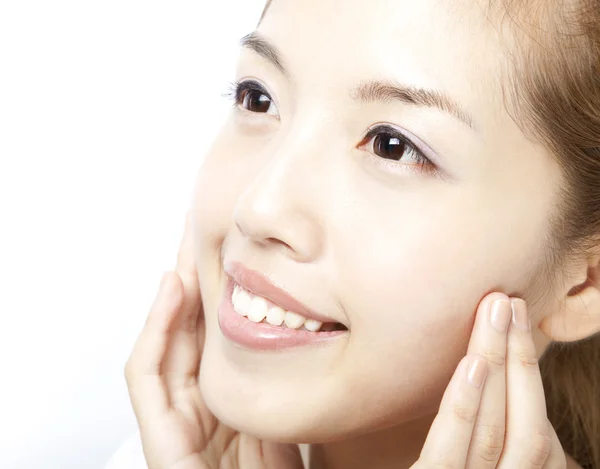 Gyönyörű ázsiai nő arc közelről — Stock Fotó