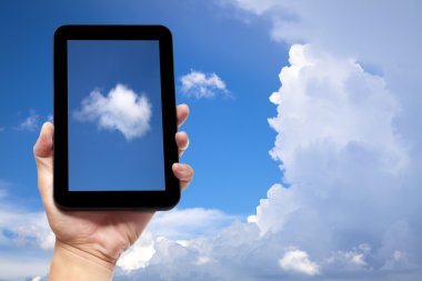 el tutarak cloud arka plan ile tablet pc