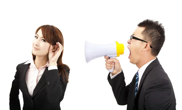 Business man and woman Communications problems — Stock Photo, Image