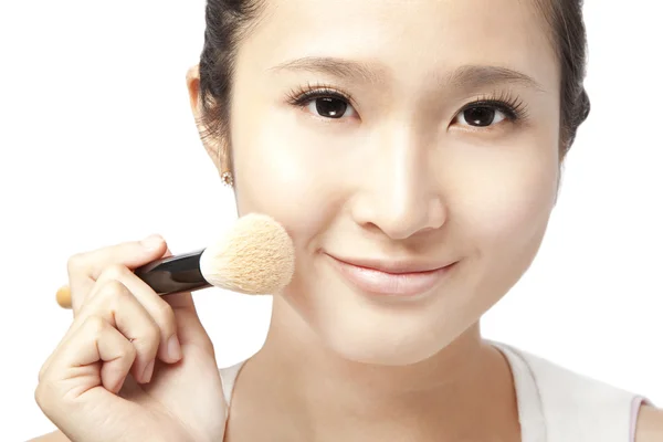 Gros plan sur asiatique visage femme et maquillage concept — Photo
