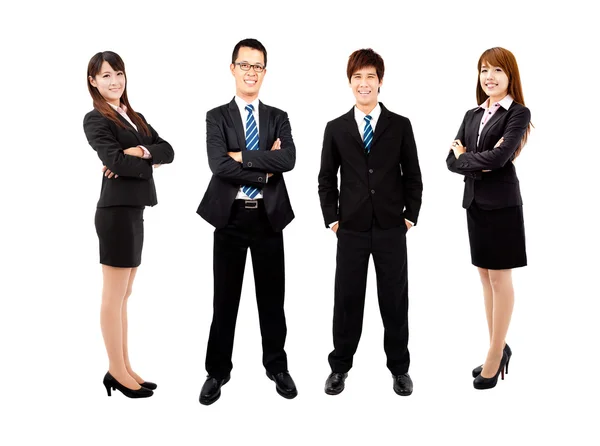 Young asian business team isolated on white background — Stock Photo, Image