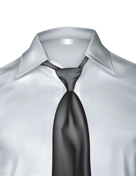 Weißes Herrenhemd mit Krawatte — Stockvektor