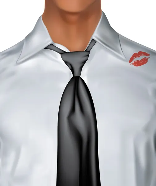 Homme avec imprimé rouge à lèvres — Image vectorielle