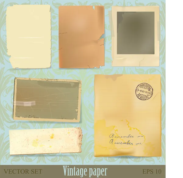 Vintage papier en schroot collectie — Stockvector