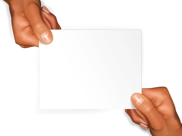 Ruce s kartou blanc — Stockový vektor