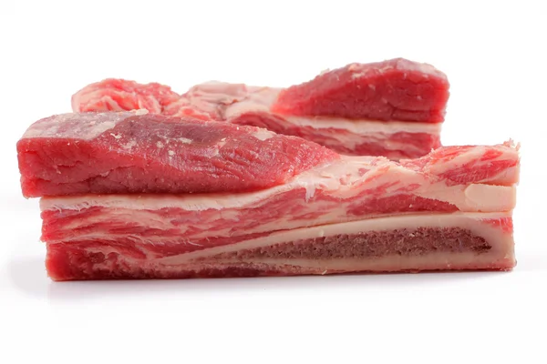 Rundvlees ribben, over Wit — Stockfoto