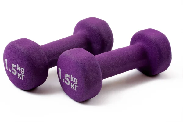 Dumbbell over white Stock Picture