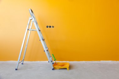 Ev geliştirme / merdiven, boya teneke ve boya rulo