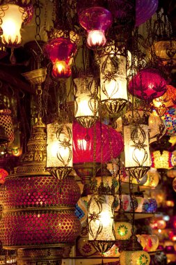 Turkish lamps at Grand Bazaar in Istanbul, Turkey clipart