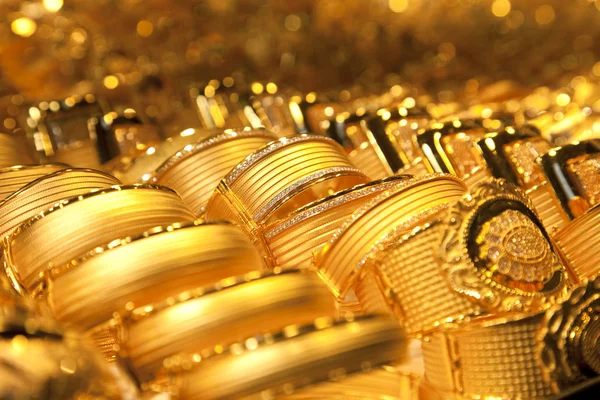Gold jewelry background / soft selective focus — Stock Photo, Image