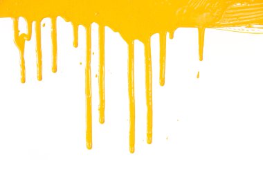Orange paint dripping / isolated on white / real photo clipart