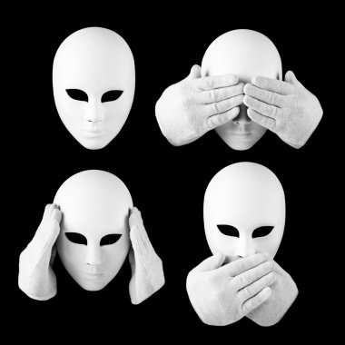 See nothing, hear nothing, nothing will not tell anyone / mask a clipart