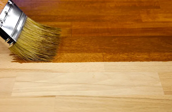 Dřevo textury a štětec / domácí práce pozadí — Stock fotografie