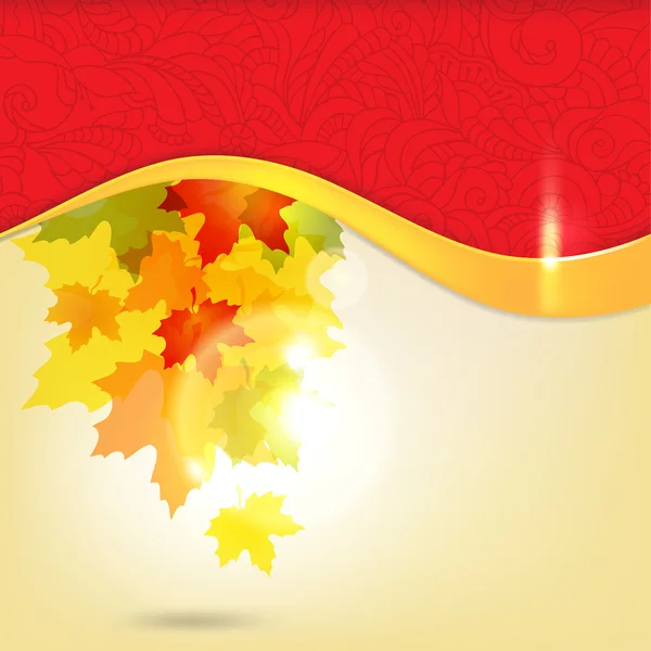 Herfst achtergrond met bladeren en kopie ruimte voor uw tekst / eps — Stockvector