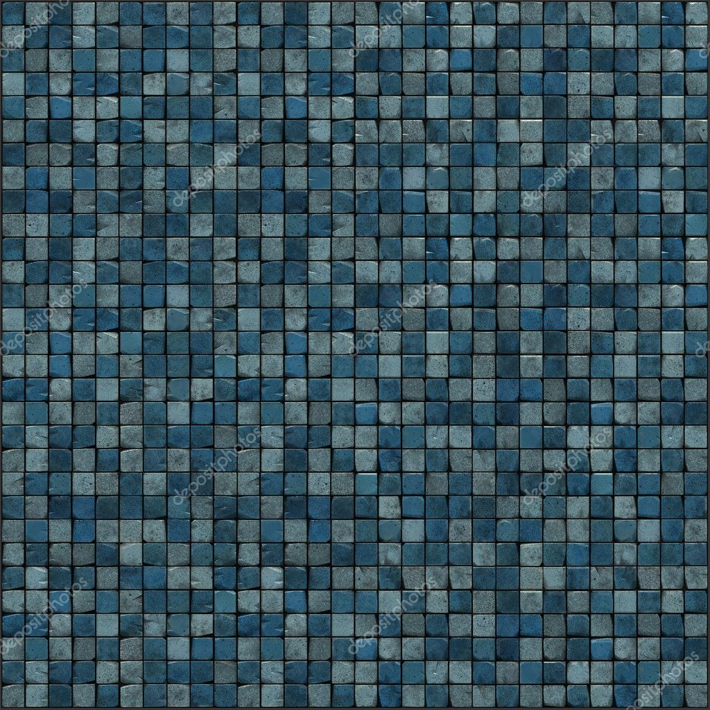 Large 3d render of blue mosaic wall floor — Stock Photo © johnjohnson ...