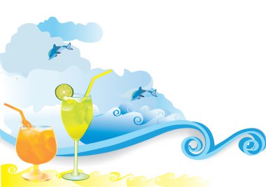 Summer beach drink clipart