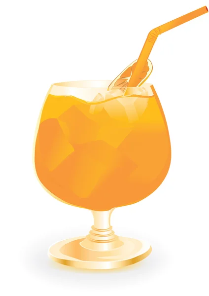 Bebida de verano con naranja — Vector de stock