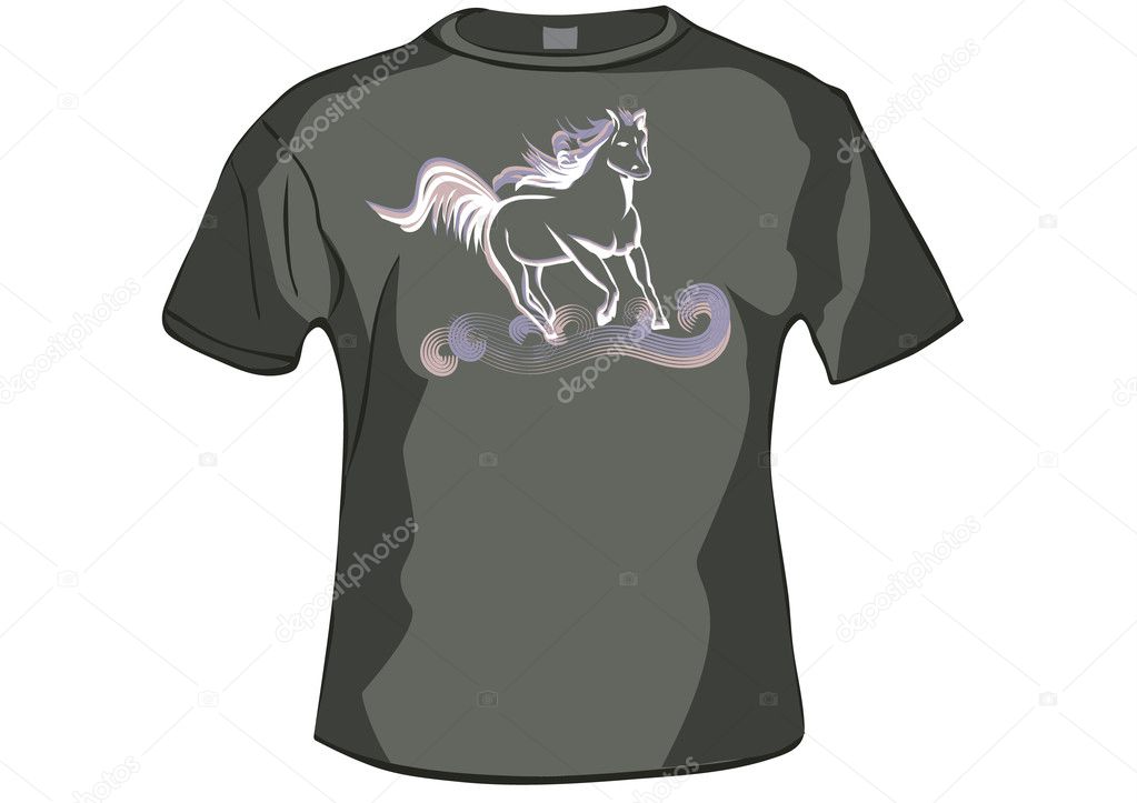 TShirt ,shirt front with horse