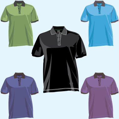 Shirt template with collar. clipart