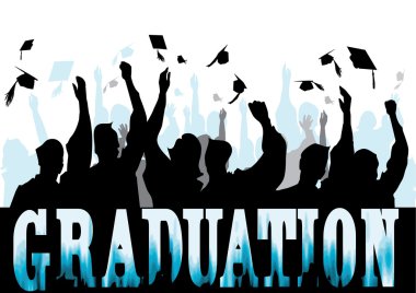 Graduation in silhouette clipart