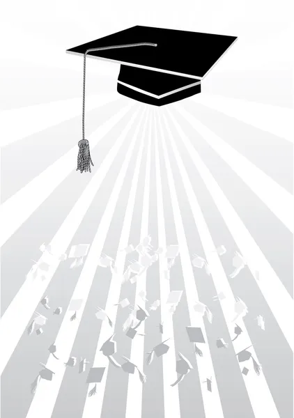 Mortier en graduation en gris — Image vectorielle