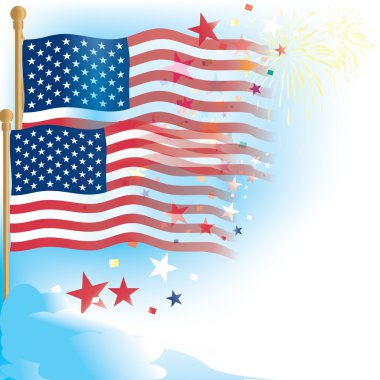 Usa,us flag and stars clipart