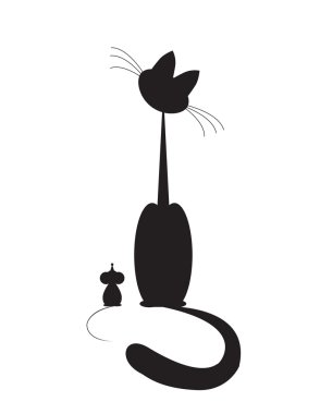 Cat and mouse clipart