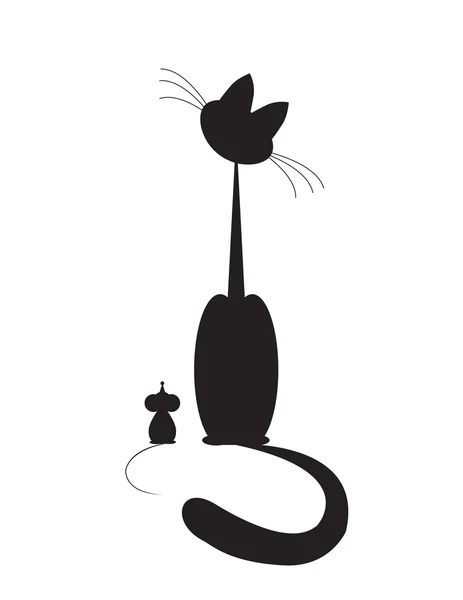고양이와 생쥐 — 스톡 벡터