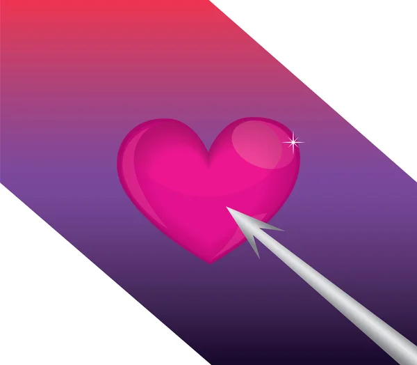 Hjärta med pil — Stock vektor