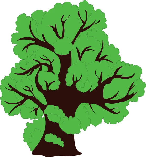 Mächtiger grüner Baum — Stockvektor
