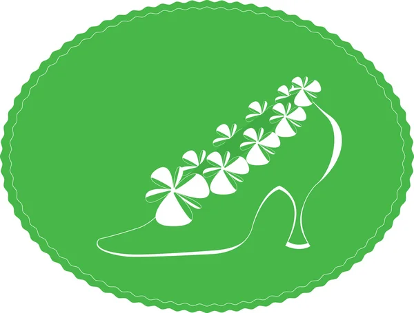 Gröna skor med vita blommor — Stock vektor