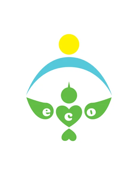 Ökologie Logotyp des Vogels — Stockvektor