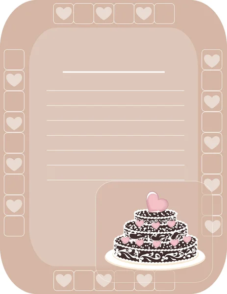 Hintergrund der Speisekarte mit Kuchen — Stockvektor