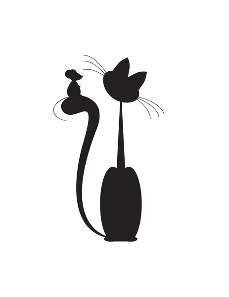 Кота и мышь — стоковый вектор