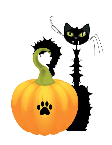 Halloween katt — Stock vektor