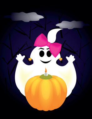 Ghost on halloween clipart