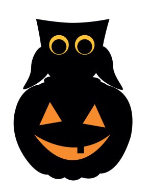 Owl and pumpkin clipart