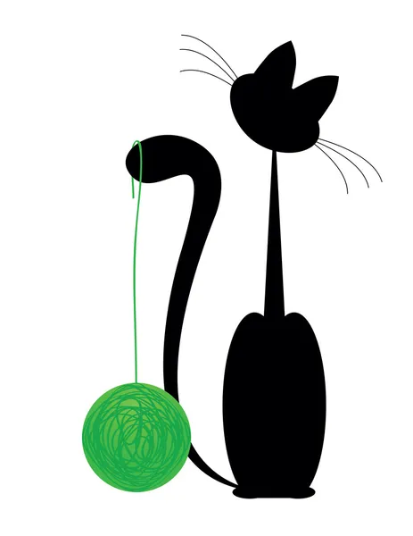 Кішка з м'ячем — стоковий вектор
