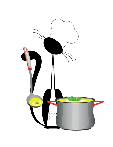 Katt cook — Stock vektor