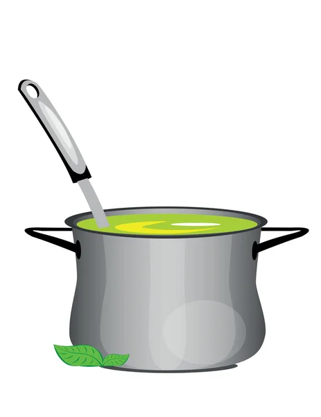 Hot soup pan — Stock Vector