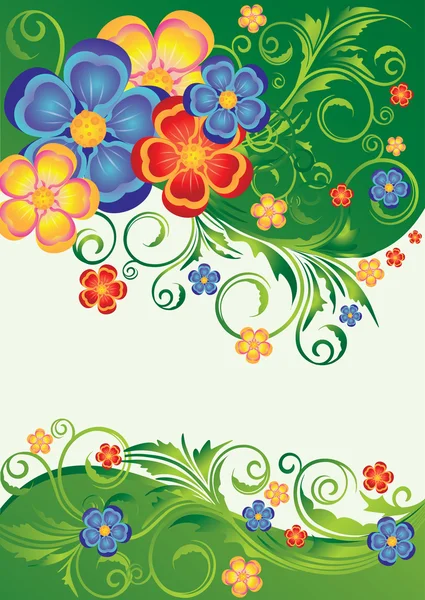 Çiçek afiş. vektör çizim — Stok Vektör